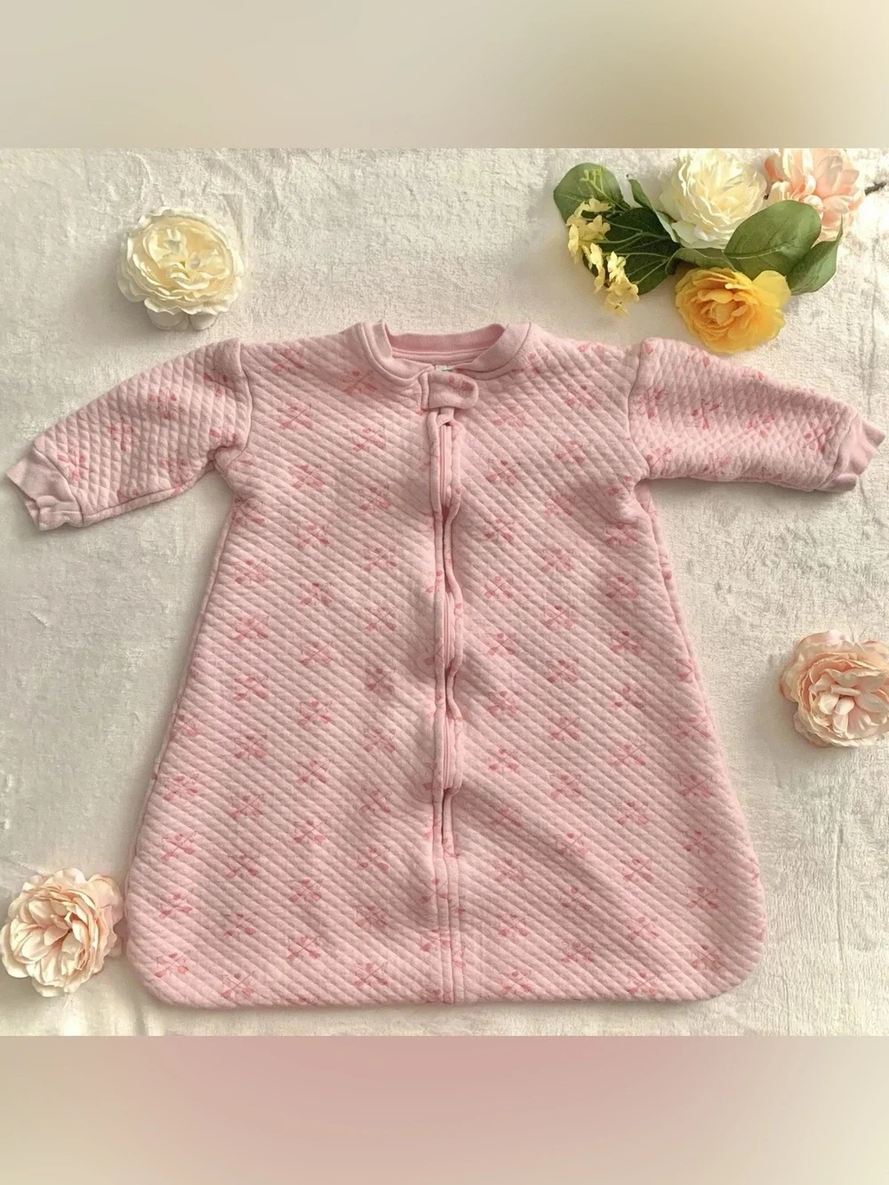 Hudson Baby Girl Pink Quilted Long Sleeve Full-Zip Sleeping Sack Blanket 6-12M